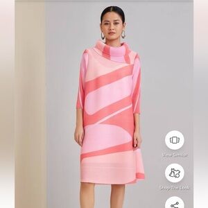SCARLET SAGE mod dress size L pink retro A-line